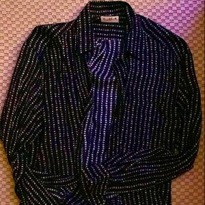 PAUL SMITH , COLOR DOTS BLACK SHIRT, L(41/42)